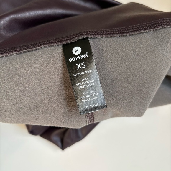 90 Degree By Reflex Dark Cherry High Waist Leggings - Picture 15 of 16